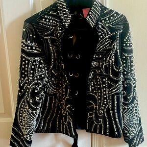 Pearl Embellished Black Blazer size XL
